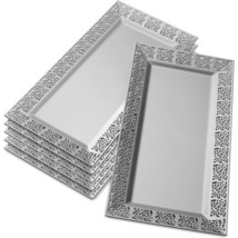 Serving Trays (6 PC), Disposable Plastic Trays and Platters- 14” x 7.5” - $15.28