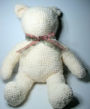 VTG Chenille Teddy Bear Bedspread Handmade Stuffed Animal 19” Long Sits 14&quot; - £30.19 GBP