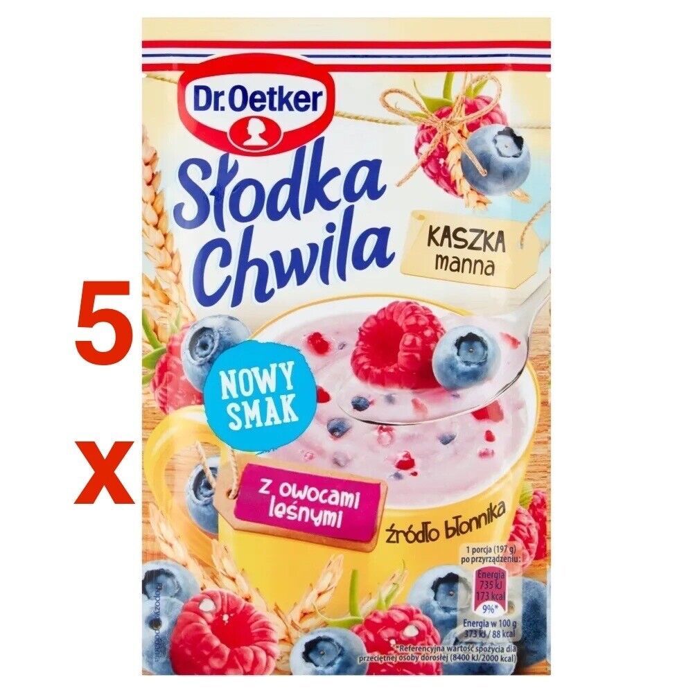 Dr.Oetker Slodka Chwila Kaszka Manna hot semolina treat in a mug: FOREST FRUIT - $10.35