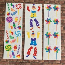 Vintage Lot Mrs. Grossman&#39;s 1989-1993 Clown Candy And Pinwheel Stickers Birthday - £8.55 GBP