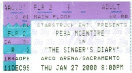 Reba Mcentire Concert Ticket Janvier 27 2000 Sacramento California - £32.47 GBP