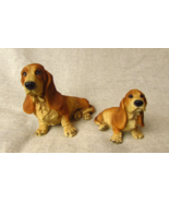Pair Of Vintage Castsgna Basset Hound Dog Ornamental Figurines - $40.92