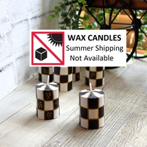 Courtly Whimsy Candle Black White Check Tall Tealight Candle Checked Votive - £8.79 GBP