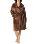 Amazon Essentials Women&#39;s Mid-Length Plush Robe Soft Dark Brown Plus Siz... - $352.27 MXN