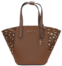 Michael Kors Portia Small Tote Brown Leather and Calf Hair 35F1GPAT1H $428 FS Y - £92.39 GBP