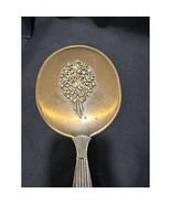 Vintage Gold Toned 2 Pc Vanity Set Metal Floral Pattern Hand Held Mirror - $267.04 MXN