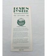 Boston Byweek September 1980 Greater Boston Convention Brochure Calendar  - $24.29 CAD