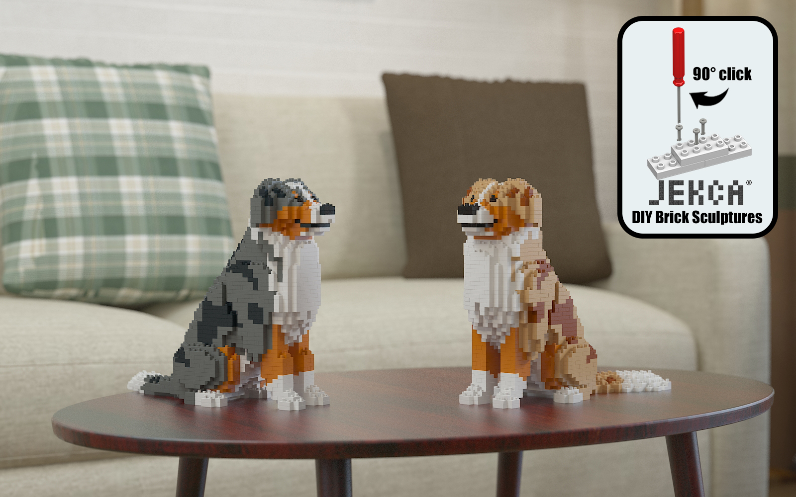 Australian Shepherd Sculptures (JEKCA Lego Brick) DIY Kit Item image 4