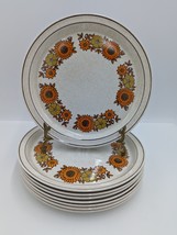 Shamrock Irish Stone Shawn Sunflower Dinner Plates Set of 8 Arklow Ireland - £57.54 GBP