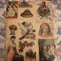 1800s Vintage Die Cut Scrapbook Page w/Beautiful Large Die Cuts on Both Sides* - £15.10 GBP