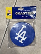 MLB Los Angeles Dodgers Vinyl Coaster Set (Pack of 4) 4&quot; - £9.49 GBP