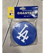 MLB Los Angeles Dodgers Vinyl Coaster Set (Pack of 4) 4&quot; - £9.30 GBP