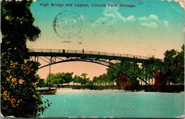 Vtg Postcard Lincoln Park Chicago High bridge and Lagoon Vintage North Side Park - $5.89