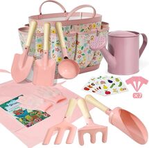 Educational 14-Piece Kids Gardening Tool Set in Pink - Perfect for Outdo... - $59.35