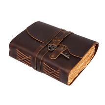 Handmade Vintage Leather Diary -6x4Size Chocolate Brown Color. - $50.00