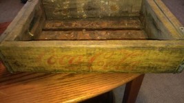 Vintage Soda Pop Coca Cola Wood 1 Section Crate Storage Have a Coke Yellow - £29.90 GBP