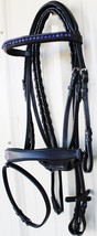 Horse English Padded Leather Show Bridle Crystal Bling  803MT10F - $1,221.31 MXN