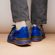 Brescia Genuine Snake and Calfskin Fashion Sneaker Electric Blue image 13