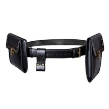 Vintage Belt Leather Waist Pack Women Men Steam Double Pouch Waist Bag Waterproo - £141.09 GBP