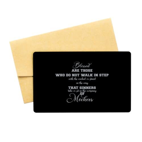 Motivational Christian Black Aluminum Card, Blessed are Those who do not... - $16.61