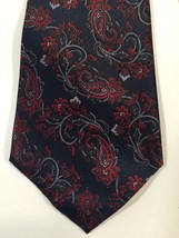 Hand Made Mercedes Tie - Dark Blue With Red Paisley - Used - £10.21 GBP