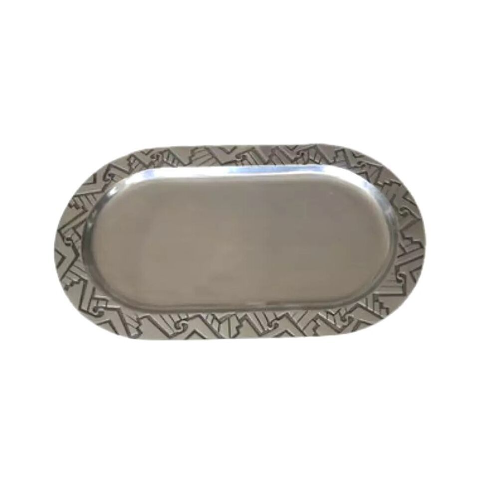 Wilton Armetale Pewter Large Oval Serving Tray Platter ~18 x 11 x 0.75" - £47.79 GBP