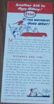 Esso - Another Aid To Happy Motoring - 1954 Safety Tip Pamphlet - VGC - COLLECT - $5.93