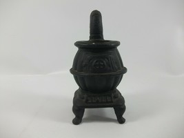 Miniature Cast Iron Pot Belly Stove 5&quot; No Lid Black Toy Display Salesman... - $15.19