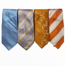 Set of 4 Missionary or Young Men&#39;s Work Ties Neckties Blue/Oranges - £11.29 GBP