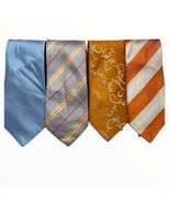 Set of 4 Missionary or Young Men&#39;s Work Ties Neckties Blue/Oranges - $19.97 CAD
