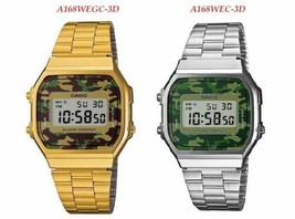 Casio A168WEC-3D &amp; A168WEGC-3D Retro Camouflage Watch - £31.64 GBP+