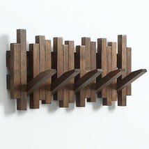 Wood Wall Mounted Piano Coat Rack|Flip Down 5 Hooks|Entryway Coat Rack, Wall Art - £19.98 GBP