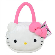 Hello Kitty Face Shaped Plush Handbag White - $19.98