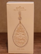 2011 Hallmark Keepsake Ornament "Jolly Santa" Glass Teardrop Christmas Ornament  - £7.52 GBP