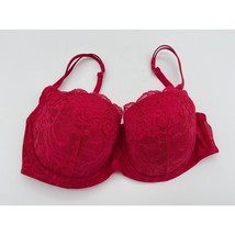 Victoria&#39;s Secret Red Floral Lace Padded Underwire Bra Size 34C Vintage ... - £19.26 GBP