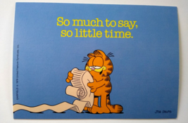 Garfield Cat Postcard So Much Time United Features Jim Davis 1978 Continental - £8.37 GBP
