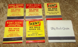 6-lot vintage big rock grain co. big rock,il matchbooks nice used - £7.64 GBP