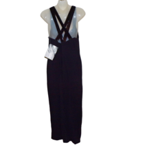 NWT Vintage Rampage Sexy Long Black Dress Sequined Back Straps, Side Sli... - £23.75 GBP