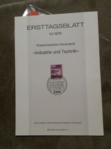 000 10/1979 Ersttagsblatt Germany Cover Stamp Industry Technology - £3.52 GBP