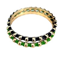 Fornash Bangle Bracelets Blue &amp; Green Enamel &amp; Gold Tone - £18.18 GBP