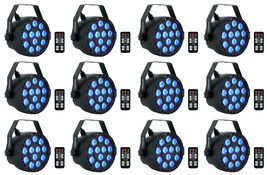 12 Rockville RockPAR TRI LED RGB Compact Par Can DJ DMX Wash Lights+Remo... - £428.44 GBP