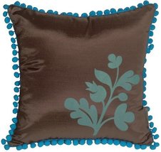 PILLOW DÉCOR Bohemian Blossom White and Blue Throw Pillow - $19.95