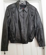 VTG FIRST LEATHER Jacket Coat Motorcycle Biker Zip Liner Thinsulate Blac... - £70.25 GBP