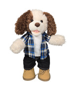 Build A Bear Plush Scruffy Puppy Patch Spots Brown Shaggy Dog Clothes Sh... - €12,82 EUR