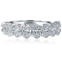 2.25 Karat Ovaler Schliff Kunstdiamanten Grown Diamant Halb Ewigkeit Ehering 14k - £1,337.57 GBP+