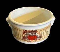 Vintage Campbell&#39;s Soup Crock Style Bowl Knob Handle Ceramic 2001 Tomato Soup - £6.80 GBP