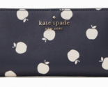 Kate Spade Staci Large Slim Bifold Navy Blue White Wallet K8306 NWT $169... - £35.77 GBP