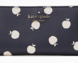 Kate Spade Staci Large Slim Bifold Navy Blue White Wallet K8306 NWT $169... - $44.54