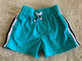 Garanimals Boys Teal Black White Side Stripe Pockets Shorts 6-9 Months - $3.92