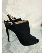 MIU MIU Black Suede Leather Peep Toe Booties/Heels Sz 36.5 or US 6.5 $590 - £144.91 GBP